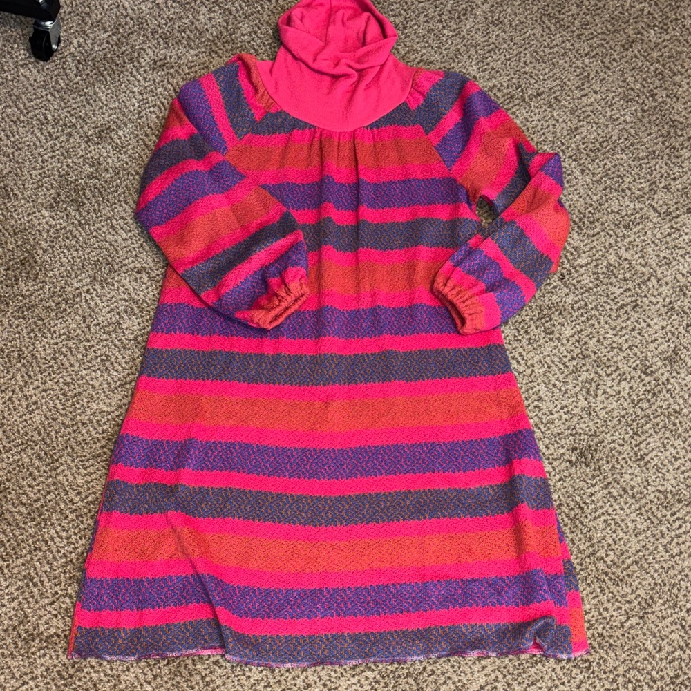 Vintage Pink and Purple Striped Dress Small Medium